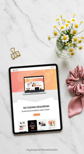 15 Flat lay of a marble desk with an iPad showing a landing page design a gold paperclip a silk scru.jpg