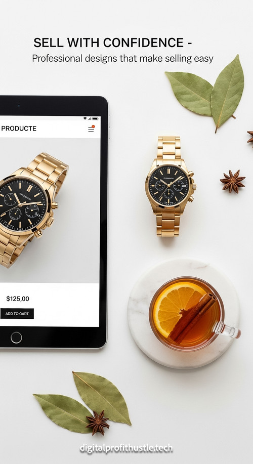 92 Topdown view of a tablet displaying a product page a gold watch a marble coaster and a cup of her.jpg