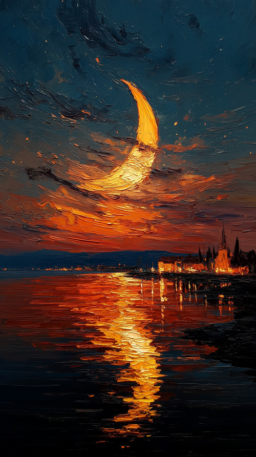 dovakin 2024 A crescent moon reflected on a calm deep blue sea c323710e c341 4897 bd6a 391a905c4149 .jpg