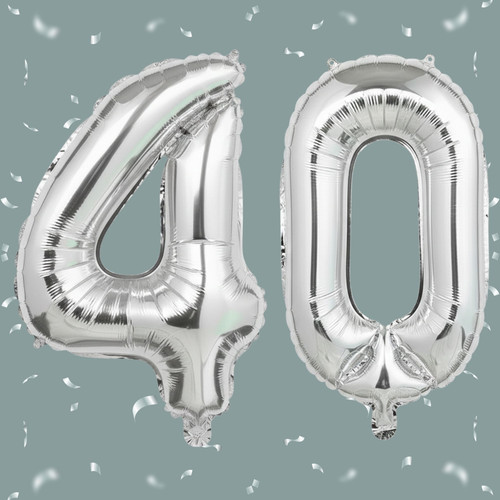 32 Inch Big Sliver Large Number 40 Mylar Foil Balloon For Helium & Air Filled Premium Self Seal Ball.jpg