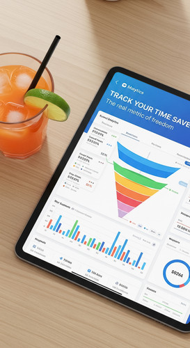 88 Topdown shot of an iPad showing a funnel analytics dashboard and a glass of juice Text TRACK YOUR.jpg