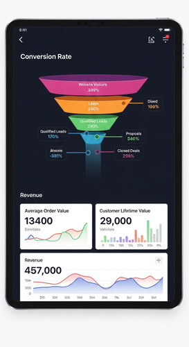 158 Overhead shot of an iPad showing a funnel analytics dashboard a white calculator a gold watch an.jpg