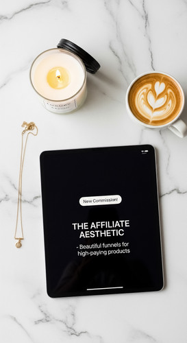 155 Flat lay of an iPad on a marble surface showing a New Commission alert a gold necklace a luxury .jpg