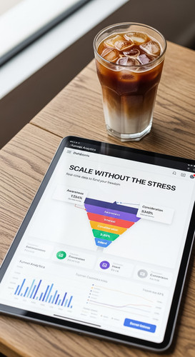 177 Topdown shot of an iPad showing a funnel analytics dashboard and a glass of cold brew Text SCALE.jpg