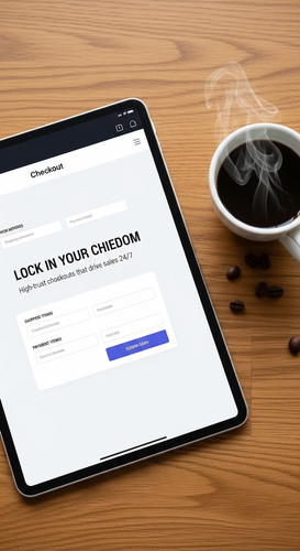 179 Overhead view of a tablet showing a checkout page and a cup of coffee Text LOCK IN YOUR FREEDOM .jpg