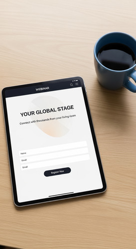 195 Overhead view of an iPad showing a webinar registration page and a blue mug Text YOUR GLOBAL STA.jpg