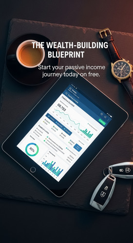 4 Topdown view of a tablet showing passive income stats a gold watch a pair of luxury car keys and a.jpg