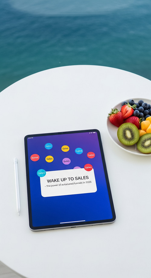 11 Flat lay of an iPad on a white balcony table showing sales notifications a view of the ocean edge.jpg