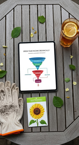 21 Flat lay of an iPad on a garden table showing a funnel flowchart a pair of gardening gloves a see.jpg