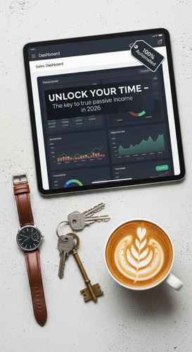 24 Topdown view of an iPad showing a sales dashboard with a 100 Automated tag a leather watch a set .jpg