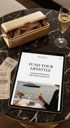 26 Overhead shot of a tablet showing a sales page for a masterclass a pair of theatre tickets a gold.jpg