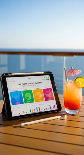 39 Flat lay of an iPad on a cruise ship balcony showing a sales dashboard the ocean view a tropical .jpg