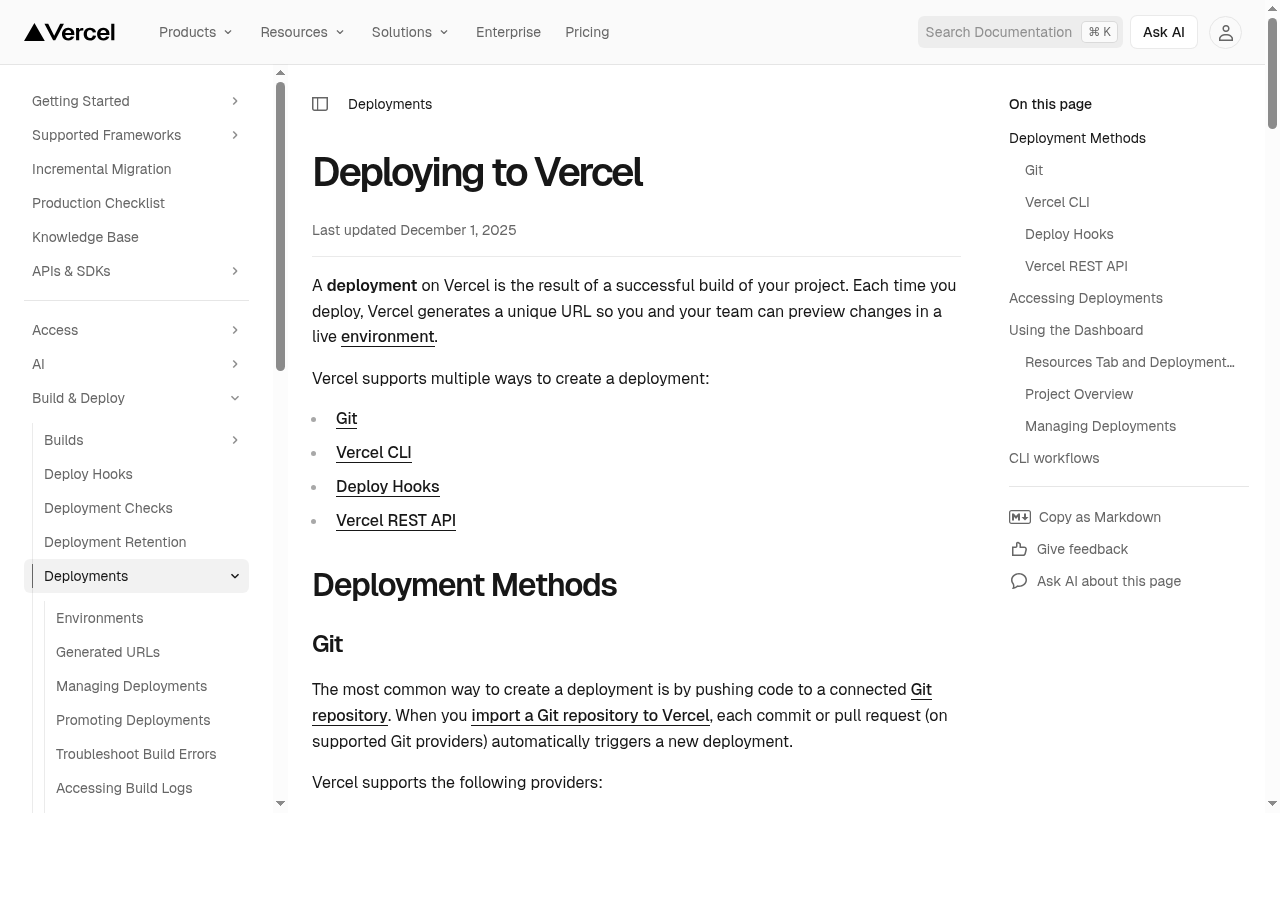Vercel 배포 프로세스