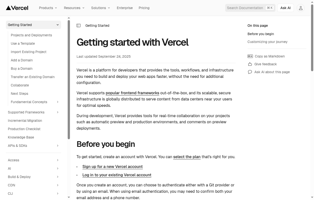 Vercel Getting Started