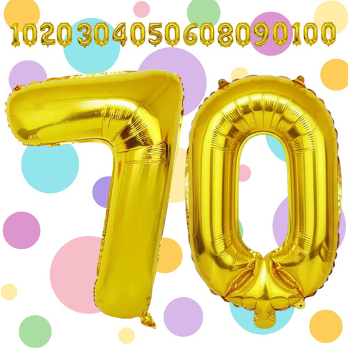 40 Inch Big Gold Large Number 70 Mylar Foil Balloon For Helium & Air Filled Premium Self Seal Balloo.jpg