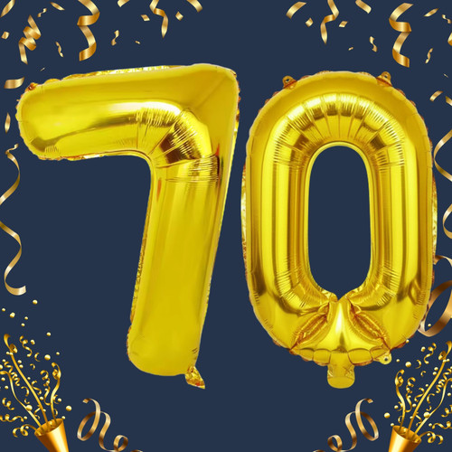 40 Inch Big Gold Large Number 70 Mylar Foil Balloon For Helium & Air Filled Premium Self Seal Balloo.jpg