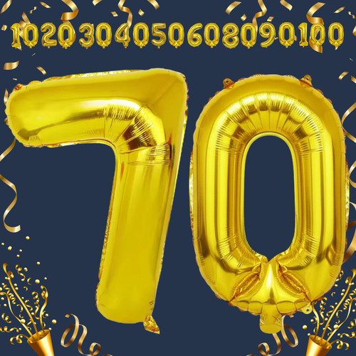 40 Inch Big Gold Large Number 70 Mylar Foil Balloon For Helium & Air Filled Premium Self Seal Balloo.jpg
