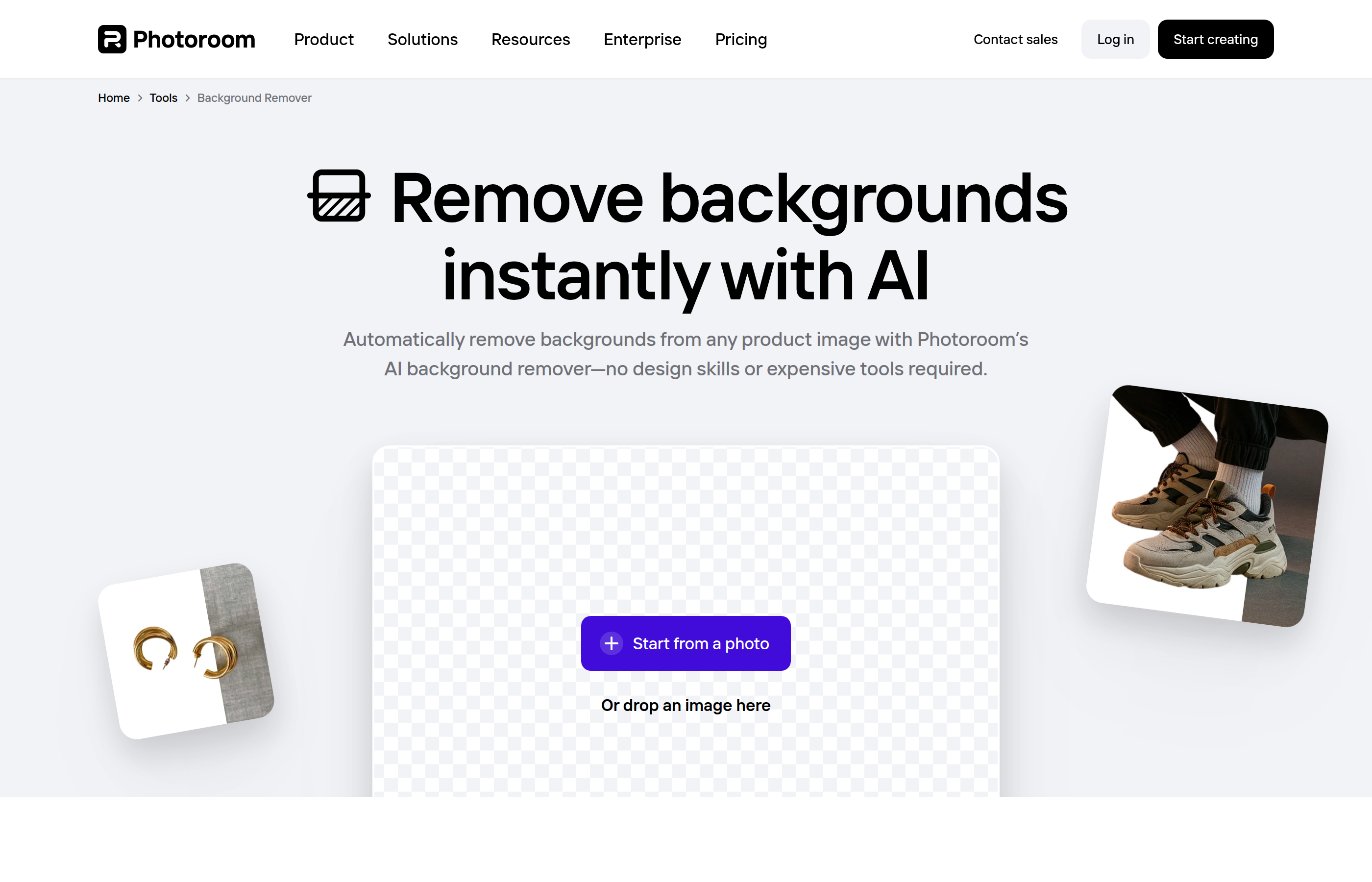 PhotoRoom background remover screenshot