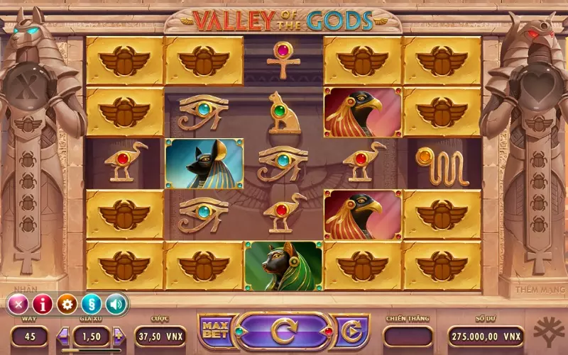 Tìm hiểu tính năng thắng tiền trong Slot Games VWIN : Valley of The Gods