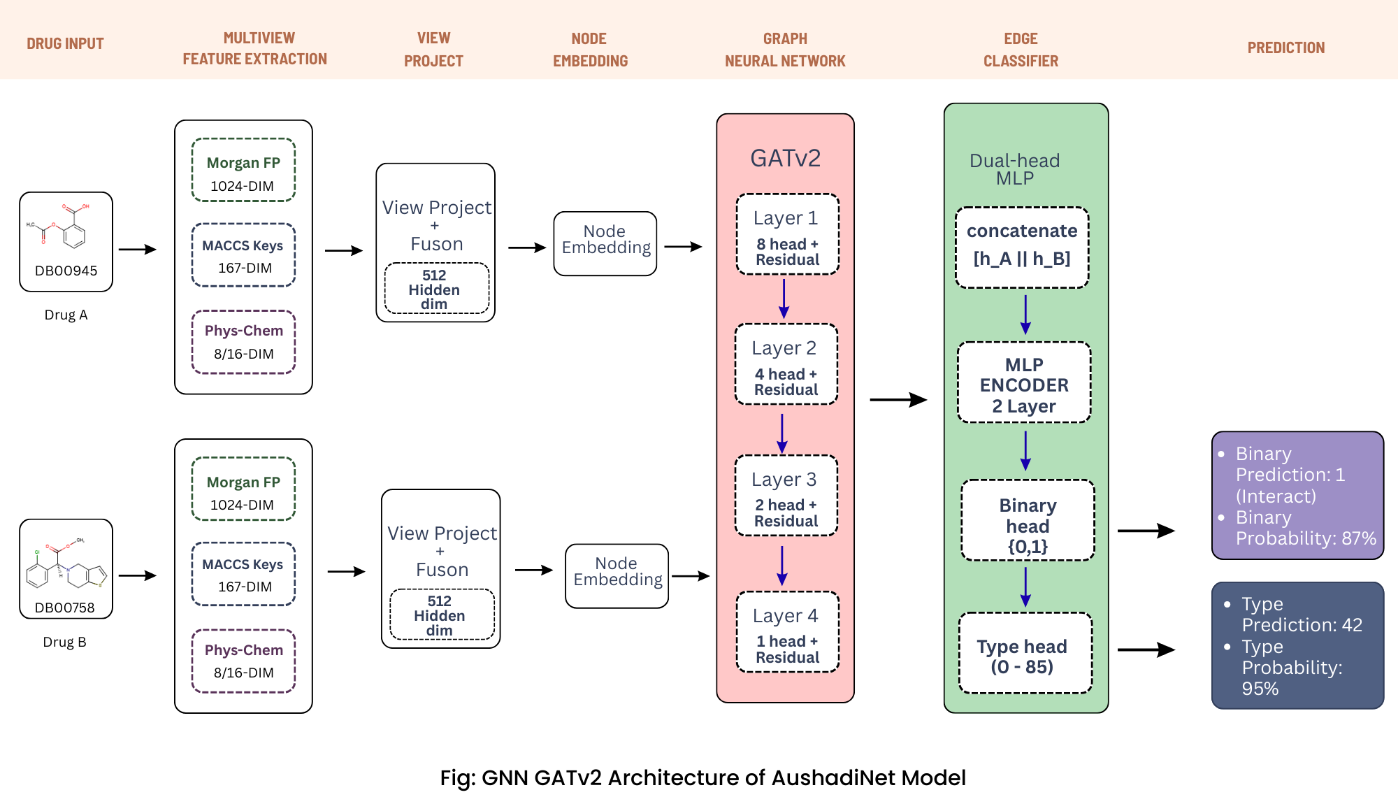 AushadiNet-GATv2 Architecture