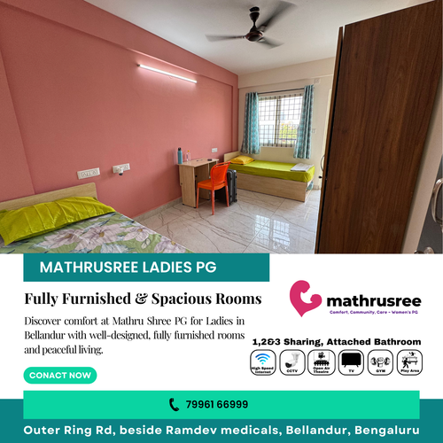 Find your ideal home at Mathru Shree PG for Ladies in Bellandur.