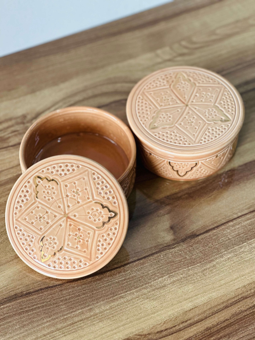 Boîte Ronde Empreinte Terracotta Gold