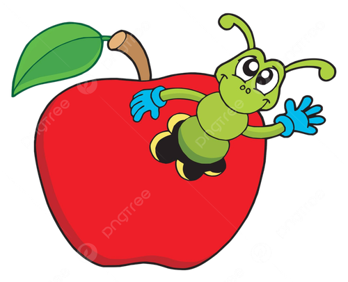 pngtree cute worm in apple isolated apple hole vector picture image 9228972.png