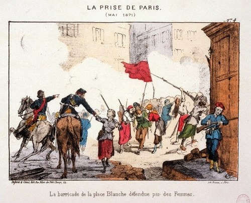 context la barricade de la place blanche défendue par des femmes lors de la semaine sanglante.jpg