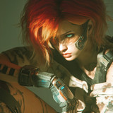 red haired tech warrior girl oj 1920x1080