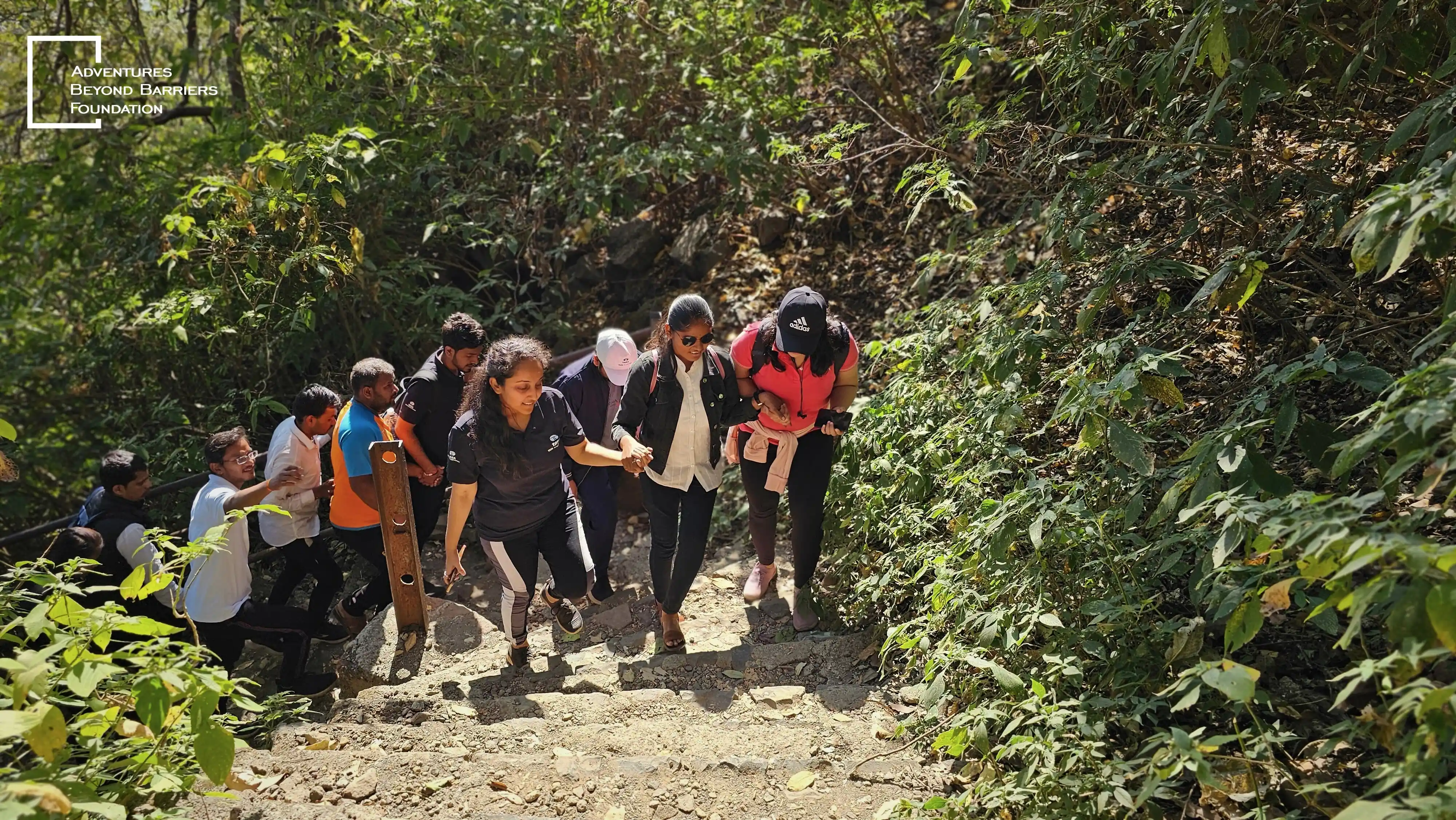 ABBF inclusive trekking — participants on the trail together