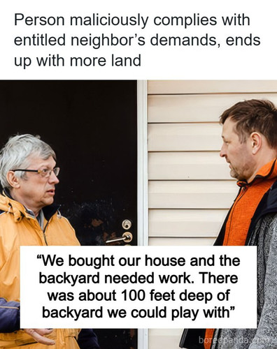 neighbor claim backyard survey malicious compliance.jpg