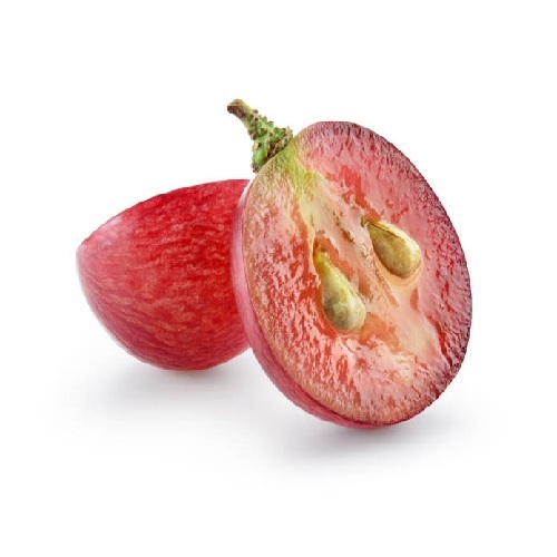 Ripe red grape isolated on white. With clipping path. Full depth of field..jpg