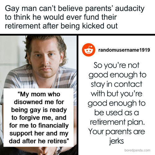 gay son mother forgives wants financially support retirement.jpg