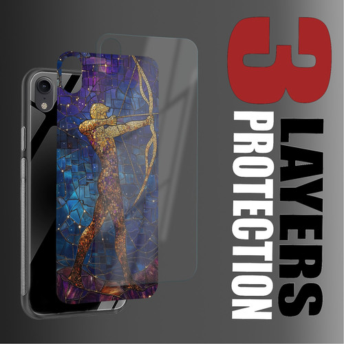 Sagittarius Mosaic Stained Glass Adventurous Archer Zodiac Design.jpg