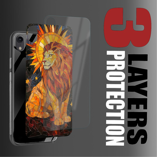 Leo Mosaic Stained Glass Majestic Lion Zodiac Wall Art.jpg