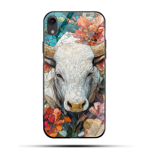 Taurus Mosaic Stained Glass Serene Bull Astrology Design.jpg