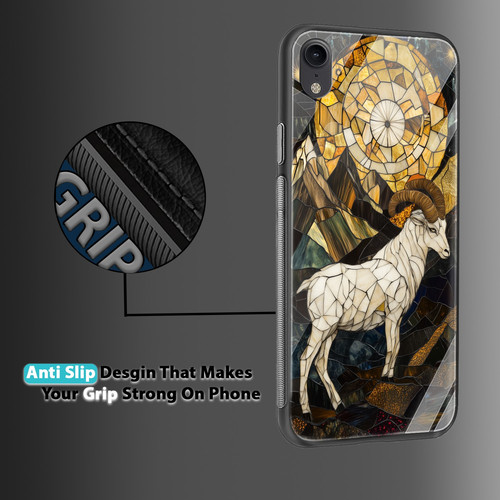 Capricorn Mosaic Stained Glass Sturdy Goat Astrology Wall Art.jpg