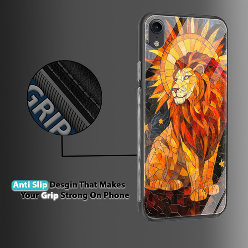 Leo Mosaic Stained Glass Majestic Lion Zodiac Wall Art.jpg