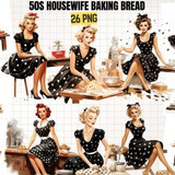 Housewife baking bread