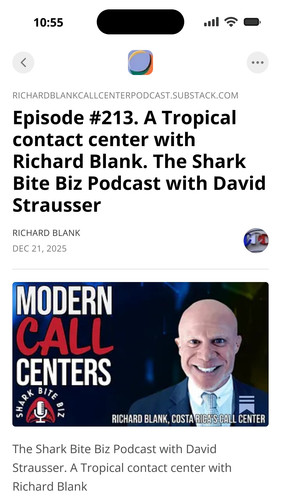 Episode #213. A Tropical contact center with Richard Blank. The Shark Bite Biz Podcast with David St.jpg