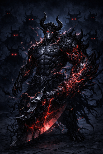 20260305 2122 Demon on Stone Platform remix 01kk0jmsx4eybbrmc5jagqnrys.png