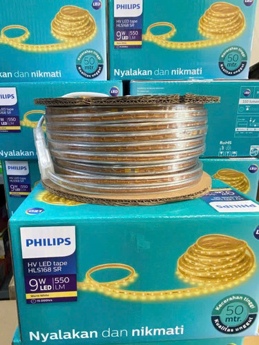 Den trang tri LED day Philips HV HLS168 50m 9W m 830 550lm GM 220 240V 3000K cuon 50m 1 hang LED (1).jpg