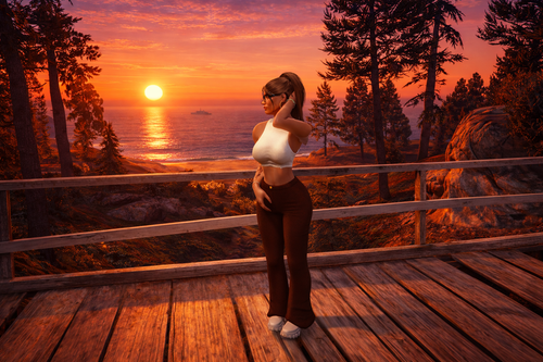 Frau auf Aussichtsterrasse beim Sonnenuntergang.png