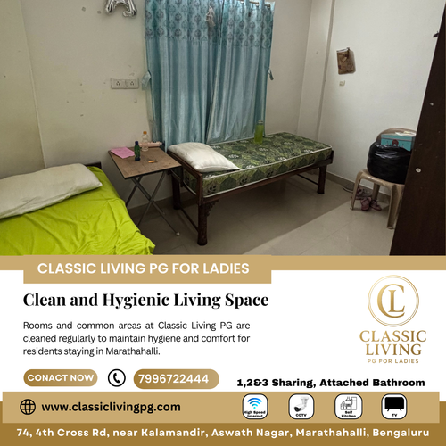 Classic Living PG offers well maintained rooms for women in Marathahalli. Visit today..png