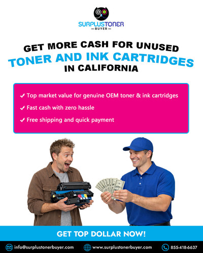 Get More Cash for Unused Toner and Ink Cartridges in California Surplus Toner Buyer.jpg