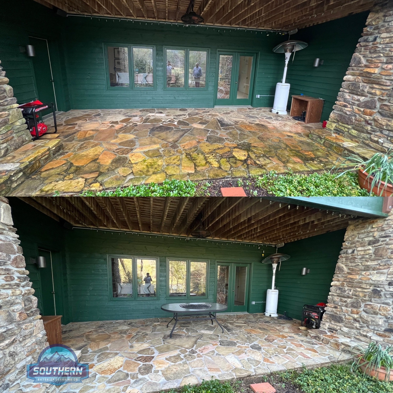 Concrete patio cleaning results in North Georgia