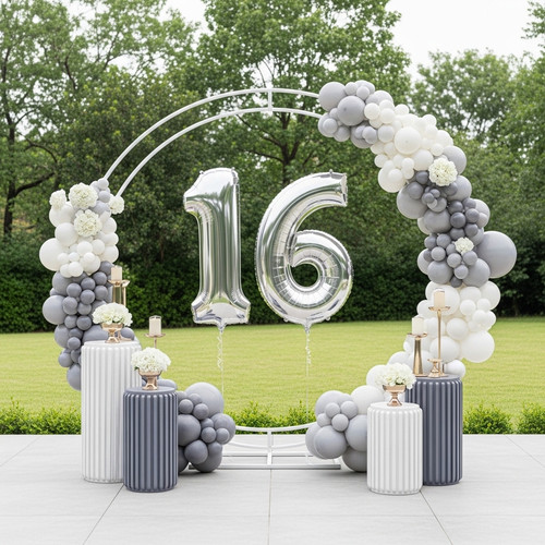 32 Inch Big Sliver Large Number 16 Mylar Foil Balloon For Helium & Air Filled Premium Self Seal Ball.jpg