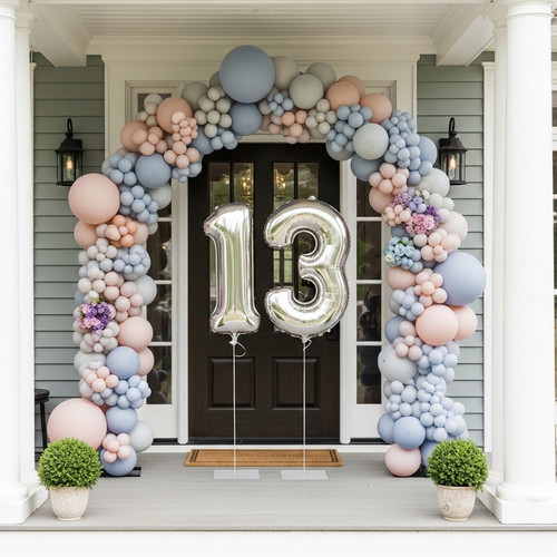 32 Inch Big Sliver Large Number 13 Mylar Foil Balloon For Helium & Air Filled Premium Self Seal Ball.jpg