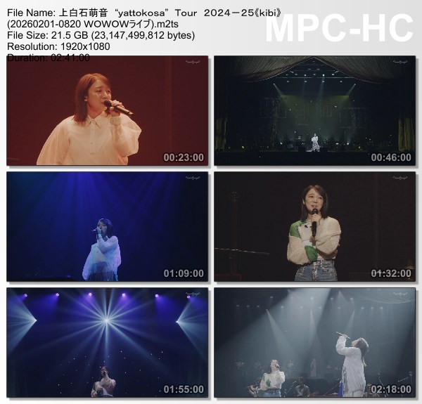 上白石萌音 “yattokosa” Tour 2024-25《kibi》(WOWOW Live 2026.02.01) 上白石萌音 “yattokosa” Tour 2024-25《kibi》(WOWOW Live 2026.02.01)