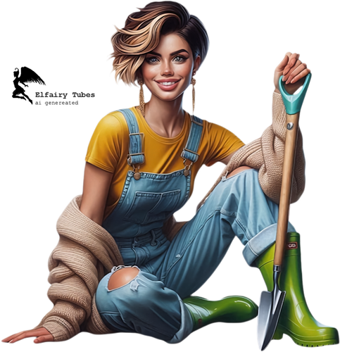 psp tube gardening woman002EF.png